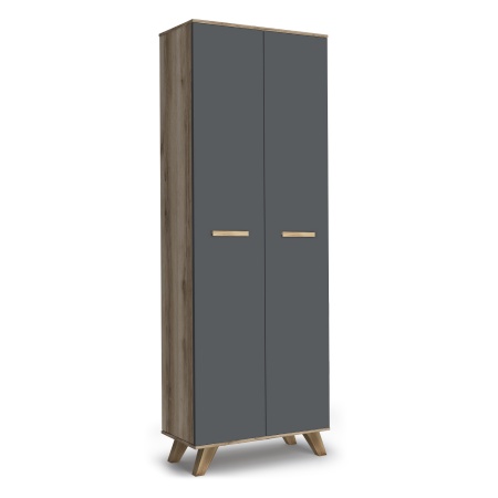 Шкаф распашной высокий 229,5х80х52,4 серый Вега Скандинавия Кураж