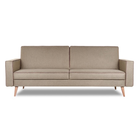 Диван трехместный с подушками  214х90х86 см темно-коричневый  Жаккард UNO Beige, кант Рогожка Preston 232  BERUS FINSOFFA