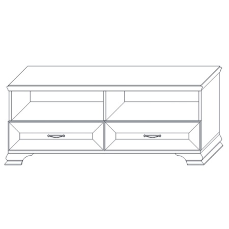 Тумба под телевизор с ящиками 130.4х38.4х51.3 бежевая Сиена Кураж