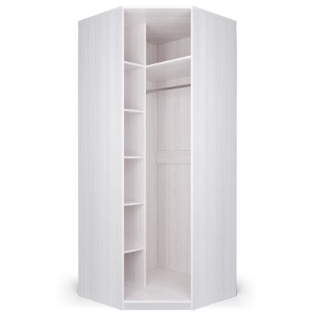 Шкаф распашной угловой (корпус) 90,9х90,9х57,9х221,7 белый Парма Нео Кураж
