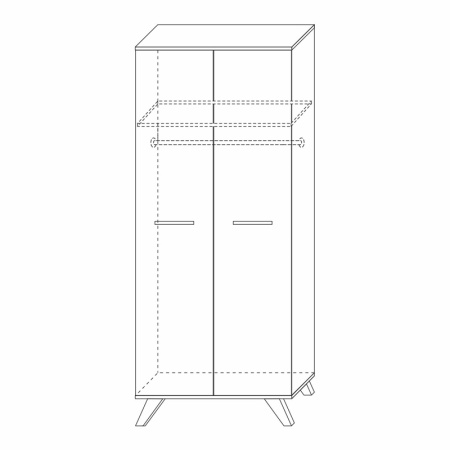 Шкаф распашной 80х52.4х194 белый Вега Скандинавия Кураж