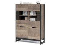 Витрина низкая «Стокгольм» 2д2в, Дуб гранж песочный/Железный камень