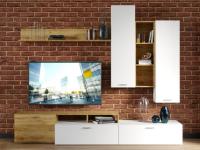 Стенка «Невио-1», Дуб крафт золотой/белый