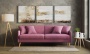 Диван трехместный с подушками 206х90х86 см розовый  ВЕЛЮР FORMULA 392 ANN FINSOFFA