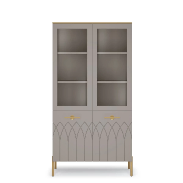 КАПРИ 2 спальня Витрина низкая Мокко, Силк анис