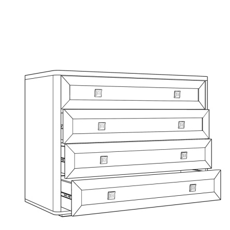 Комод с ящиками 105х48,9х79,7 серый Парма Нео Кураж