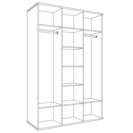 Шкаф распашной трехдверный (корпус) 145х57,9х221,7 серый Парма Нео Кураж