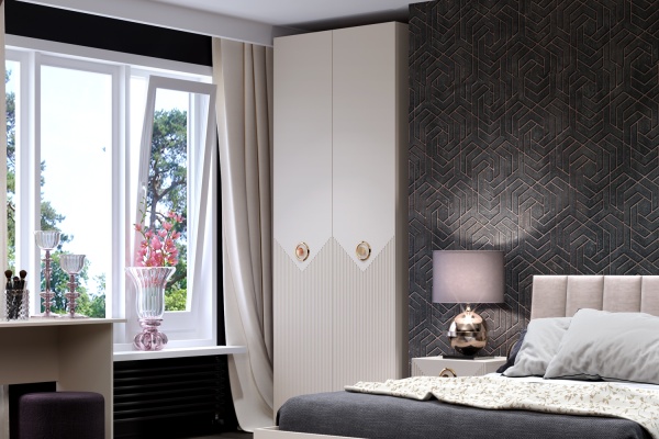 Шкаф распашной двухдверный 57х89,8х235,2 бежевый Капри Кураж