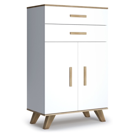 Комод с ящиками 80х40,4x125,6 белый Вега Скандинавия Кураж