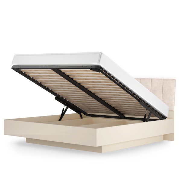 Двуспальная кровать - 7 с подъемным механизмом 140х200 бежевая Капри Кураж