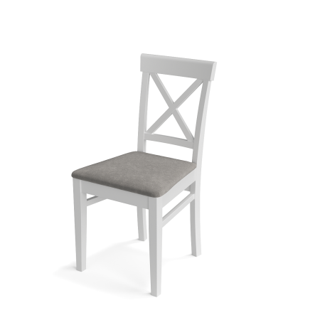 Стул для гостиной и кухни мягкий ткань белый, серый «Милан 2» Стулбери