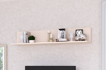Полка навесная 135х25х25 бежевая Капри Кураж