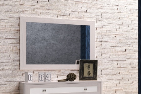 Зеркало навесное 74,6х2,4х99,4 белое Парма Нео Кураж