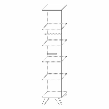 Шкаф пенал 40х52.4х194 белый Вега Скандинавия Кураж