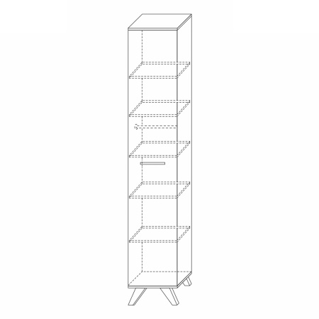 Шкаф пенал высокий 229,5х40х52,4 белый Вега Скандинавия Кураж
