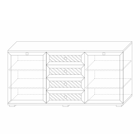 Комод с ящиками большой 180х40х88 серый Парма Нео Кураж