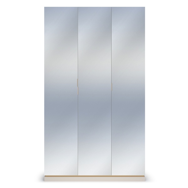 Шкаф распашной трехдверный с зеркалами 57х134,6х235,2 бежевый Капри Кураж