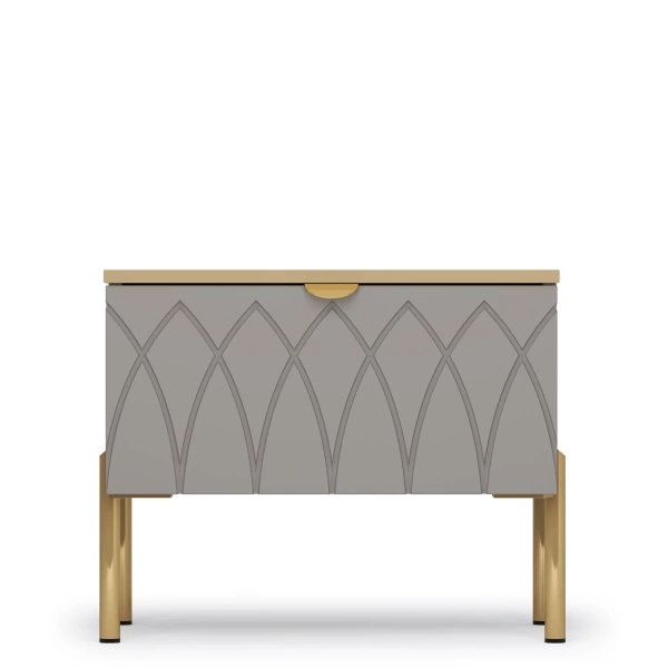 Тумба прикроватная с ящиком 56х42,7х45,6 серая Капри 2 Кураж