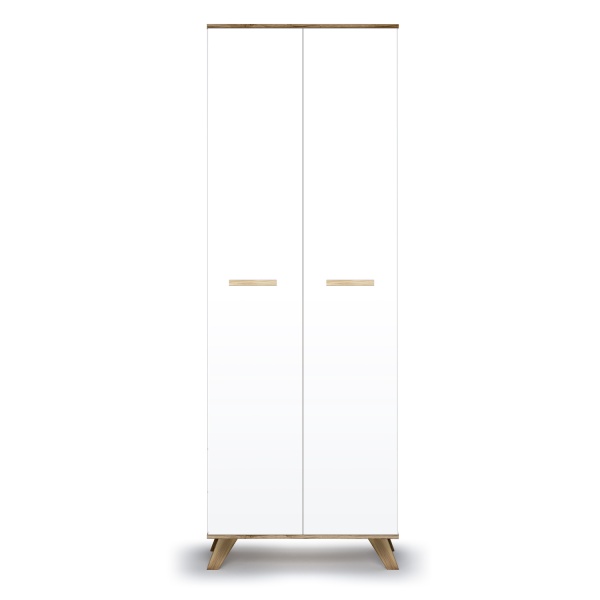 Шкаф распашной высокий 229,5х80х52,4 белый Вега Скандинавия Кураж