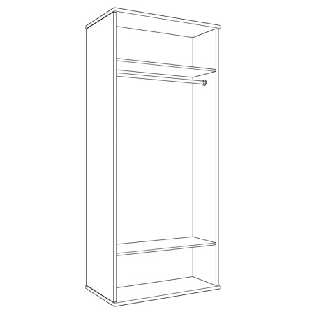 Шкаф распашной (корпус) 96,8х57,9х221,7 серый Парма Нео Кураж