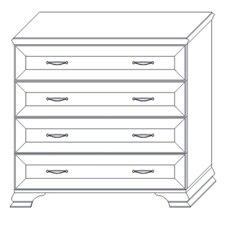 Комод с ящиками 94,4х38,3х92,6 бежевый Сиена Кураж