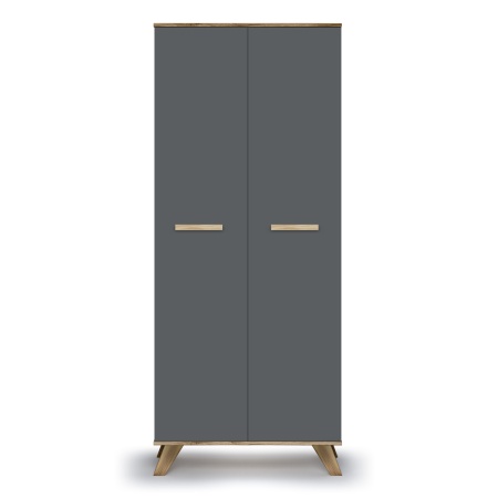 Шкаф распашной 80х52.4х194 серый Вега Скандинавия Кураж