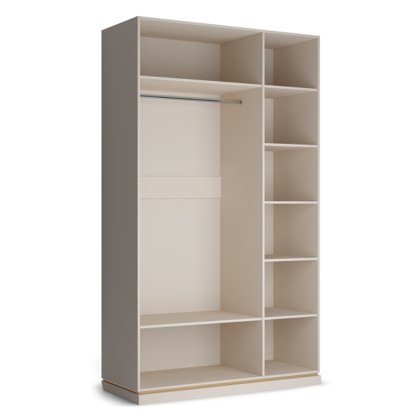 Шкаф распашной трехдверный с зеркалом 57х134,6х235,2 бежевый Капри Кураж