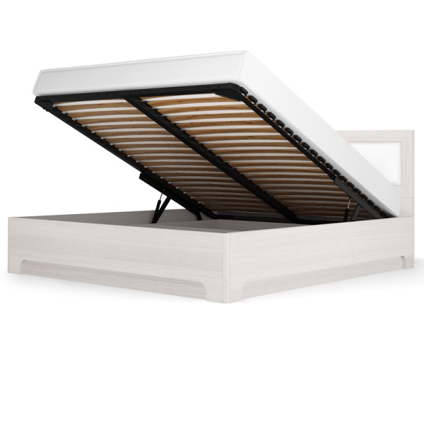 Двуспальная кровать - 1 с подъемным механизмом 140х200 белая Парма Нео Кураж