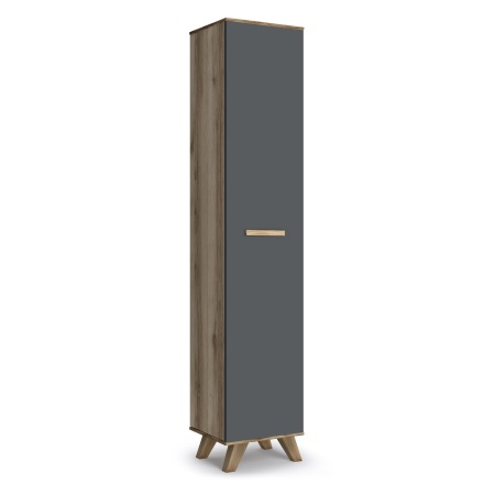 Шкаф пенал высокий 229,5х40х52,4 серый Вега Скандинавия Кураж