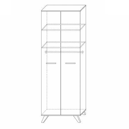 Шкаф распашной высокий 229,5х80х52,4 белый Вега Скандинавия Кураж