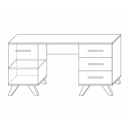 Стол письменный 140х60х71.6 белый Вега Скандинавия Кураж