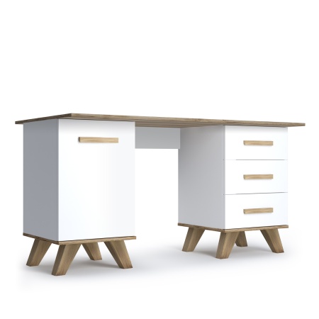 Стол письменный 140х60х71.6 белый Вега Скандинавия Кураж
