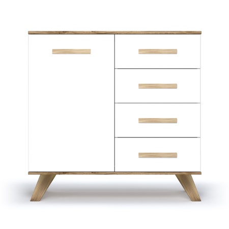 Комод с ящиками 90х40,4x89,6 белый Вега Скандинавия Кураж (дубль)