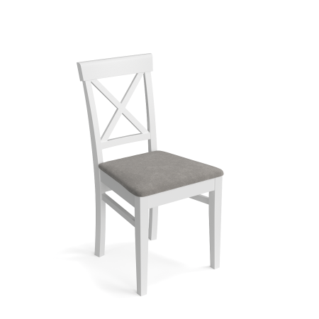 Стул для гостиной и кухни мягкий ткань белый, серый «Милан 2» Стулбери